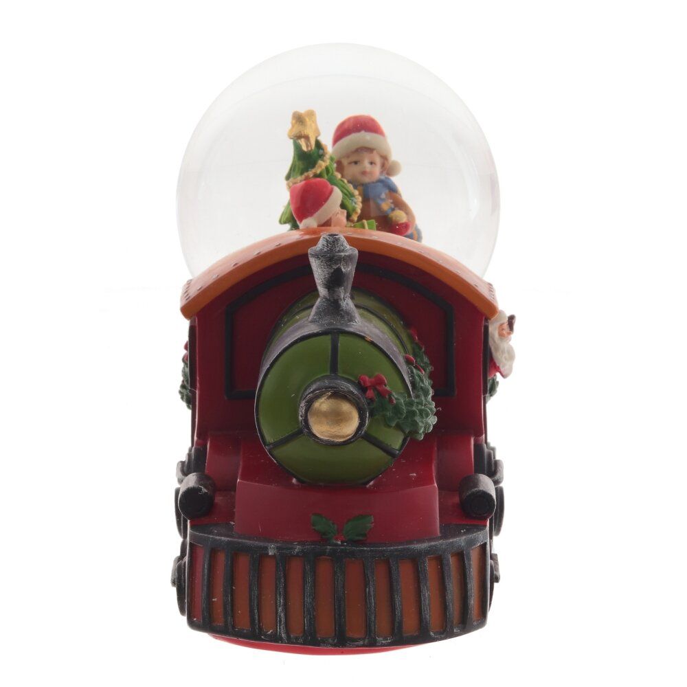 GAEM Фигурка декор в стекл шаре "Паровоз" (муз с ключ), D 10 см, L20,5 W10,5 H15 см