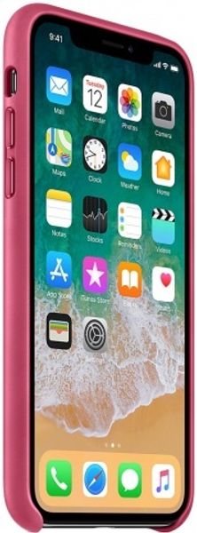 Клип-кейс Apple Leather Case для iPhone X (розовая фуксия)