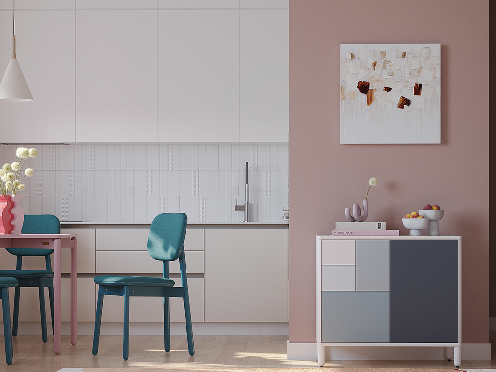 Стул LATITUDE Saga, рогожка, сине-зеленый