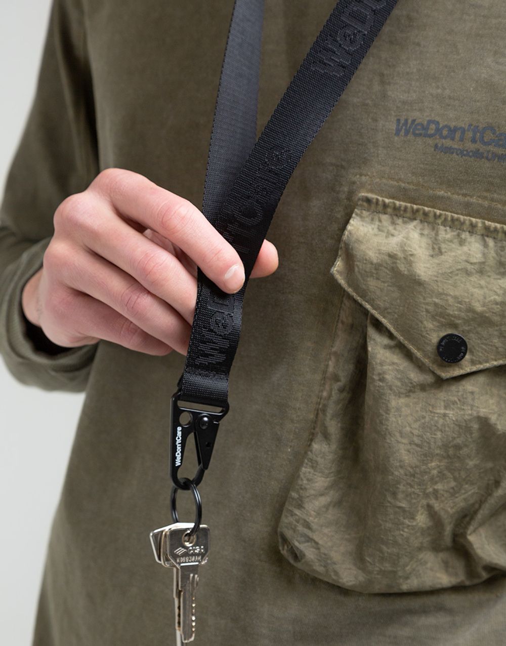 Ремень для ключей We Don’t Care Keychain Lanyard Black
