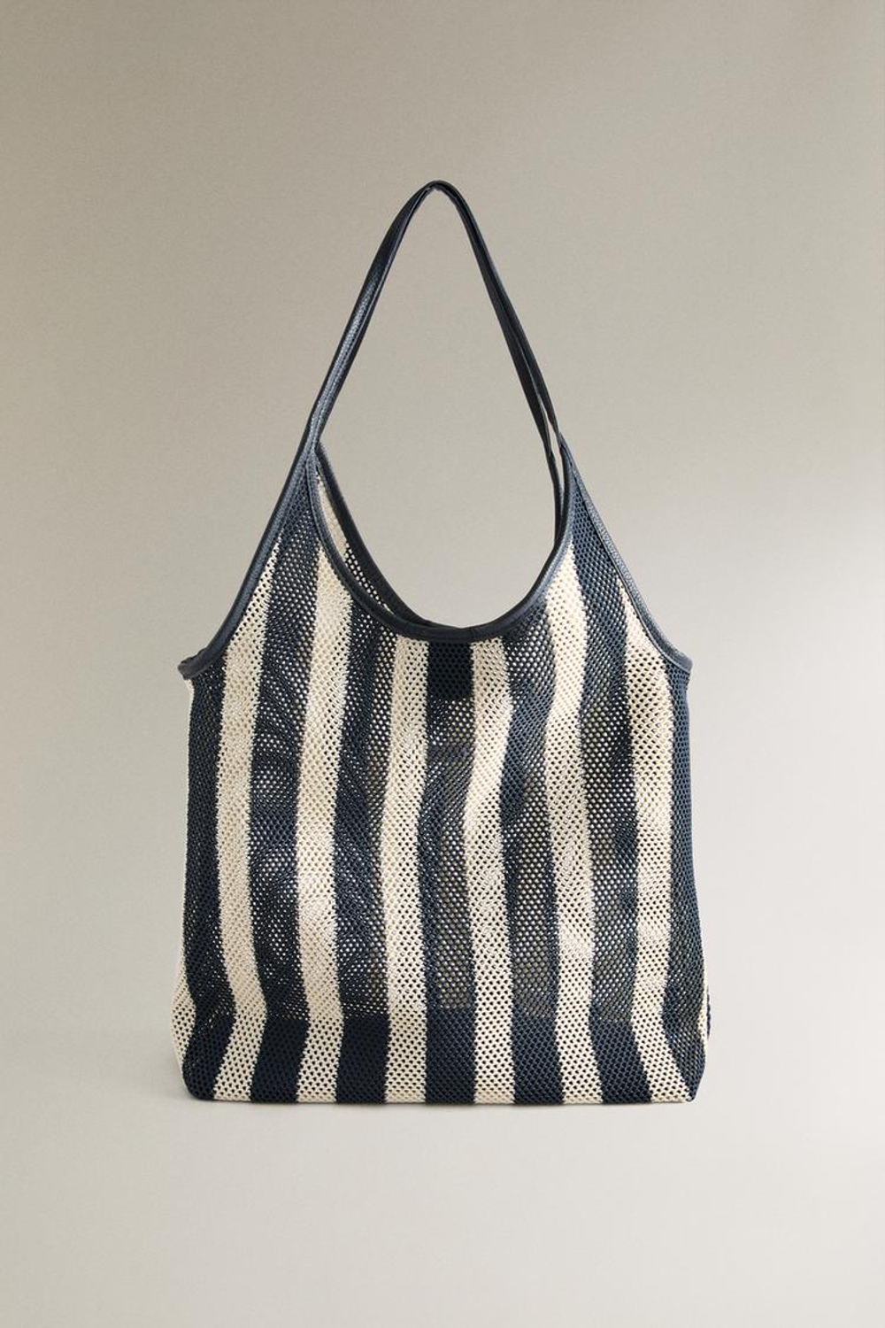 ZARA HOME ПОЛОСАТАЯ СУМКА-ШОППЕР, ДВУХЦВЕТНЫЙ