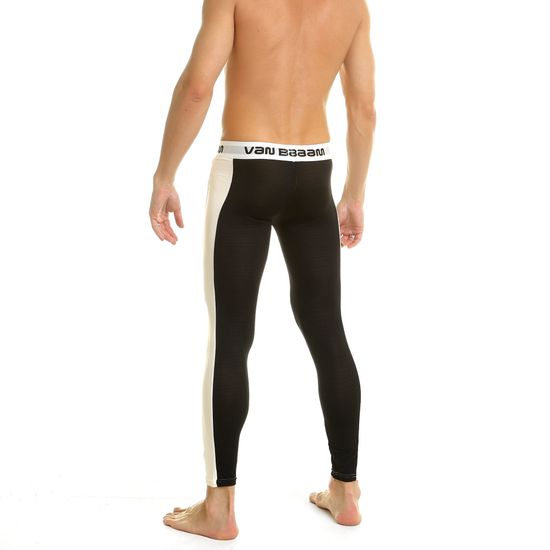Мужские легинсы черные с белой вставкой Van Baam 39292