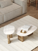 Столик кофейный Bergenson Bjorn Torhill, 75х52 см, бежевый/мрамор