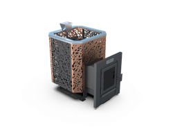 Банная печь Душа- 15 Сетка Леопард Закрытая Каменка стекло