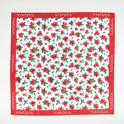 Шейный платок «Карельская брусника», 70×70 см