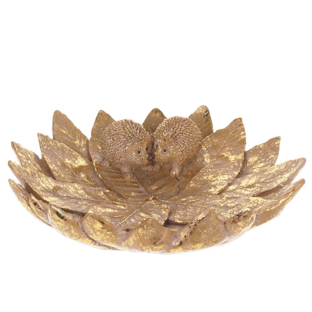 GAEM Блюдо декоративное "Ёжики на листьях", L23,5 W24 H6 см