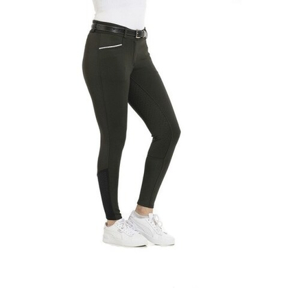 EQUITHEME Бриджи женские CLAUDINE, полная силиконовая лея, высокий пояс, зеленые, размер 36