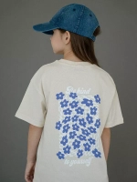 Бежевая футболка для девочки трикотажная