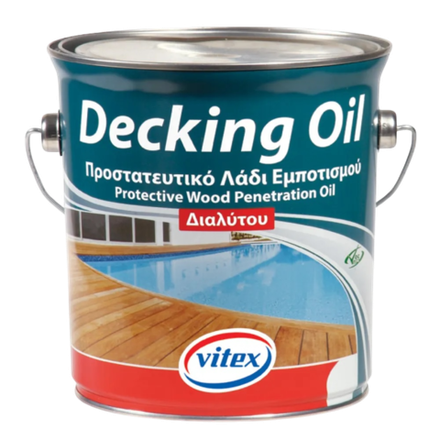 VITEX DECKING OIL — масло-пропитка, обогащенная воском. Защита и гидроизоляция древесины. Высокая стойкость к химикатам и к неблагоприятным погодным условиям.