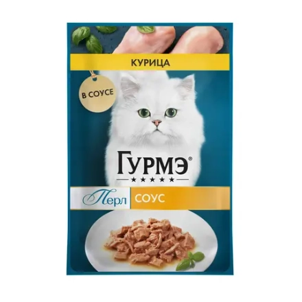 Курица в соусе 75г влажный корм для кошек Гурмэ Перл