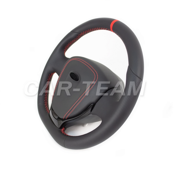 Руль в стиле Приора 2 в сборе адаптированный на ВАЗ 2113, 2114, 2115 - в экокоже и центральной отметкой