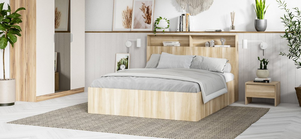 Кровать Лаки 160 без подъемного механизма сонома