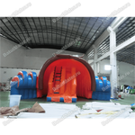 Коммерческий надувной батут с крышей "Рожок"