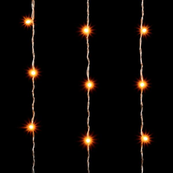 Светодиодный занавес 2*2 м., 400 желтых LED ламп, облегченный, прозрачный провод ПВХ, LTC (PCL400NOT-10-2Y)