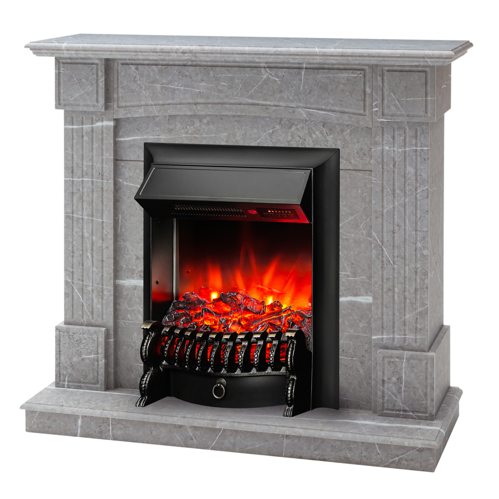 Каминокомплект Real Flame Andrea STD GR с очагом Fobos Lux Black RC