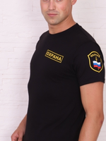 Футболка Охрана Флаг цв.Чёрный