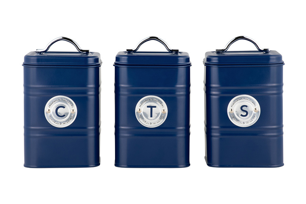 Набор банок для сыпучих продуктов 3шт 1.45л Maxwell&Williams Grandham синий