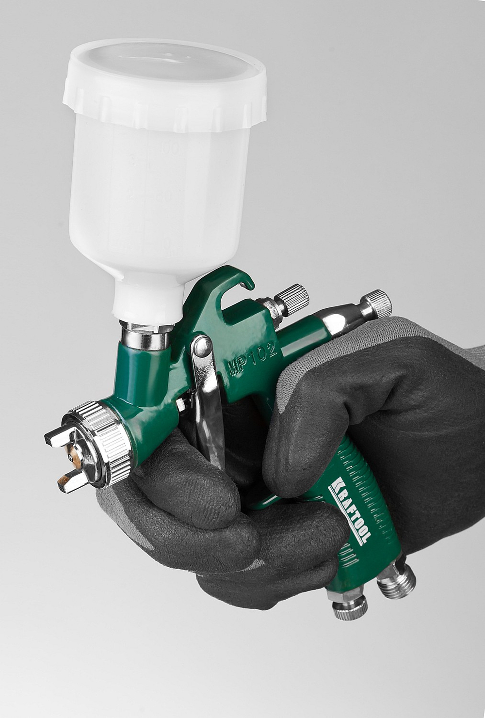 KRAFTOOL AIRKRAFT MINI, HVLP, 1 мм, пневматический краскопульт с верхним бачком (06565-1.0)