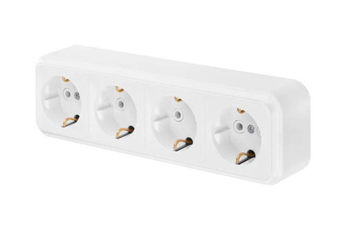 Розетка 4 местная Bylectrica ПРАЛЕСКА 16А с/з белая