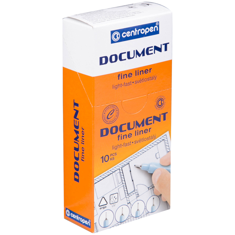 Ручка капиллярная Centropen "Document 2631" черная, 0,3мм