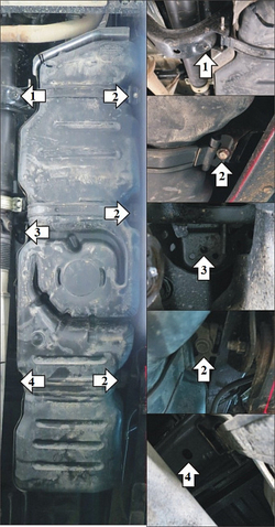 Защита топливного бака (5 мм, алюминий) для Toyota Tundra 2016-2021 Motodor.32521