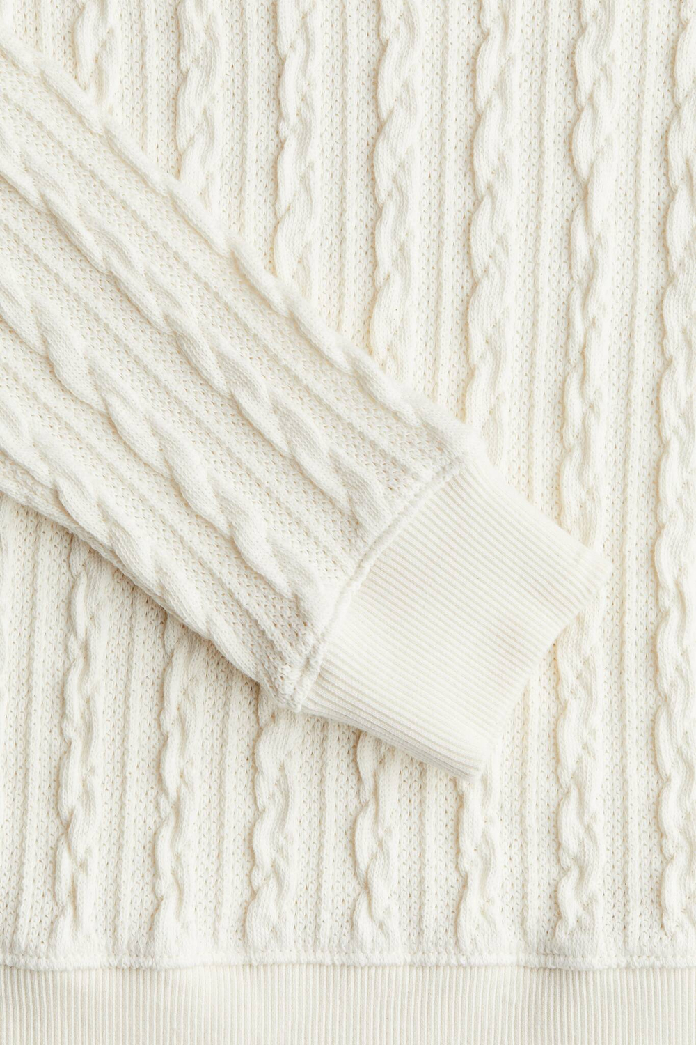 H&M Трикотажный свитер из хлопка, белый