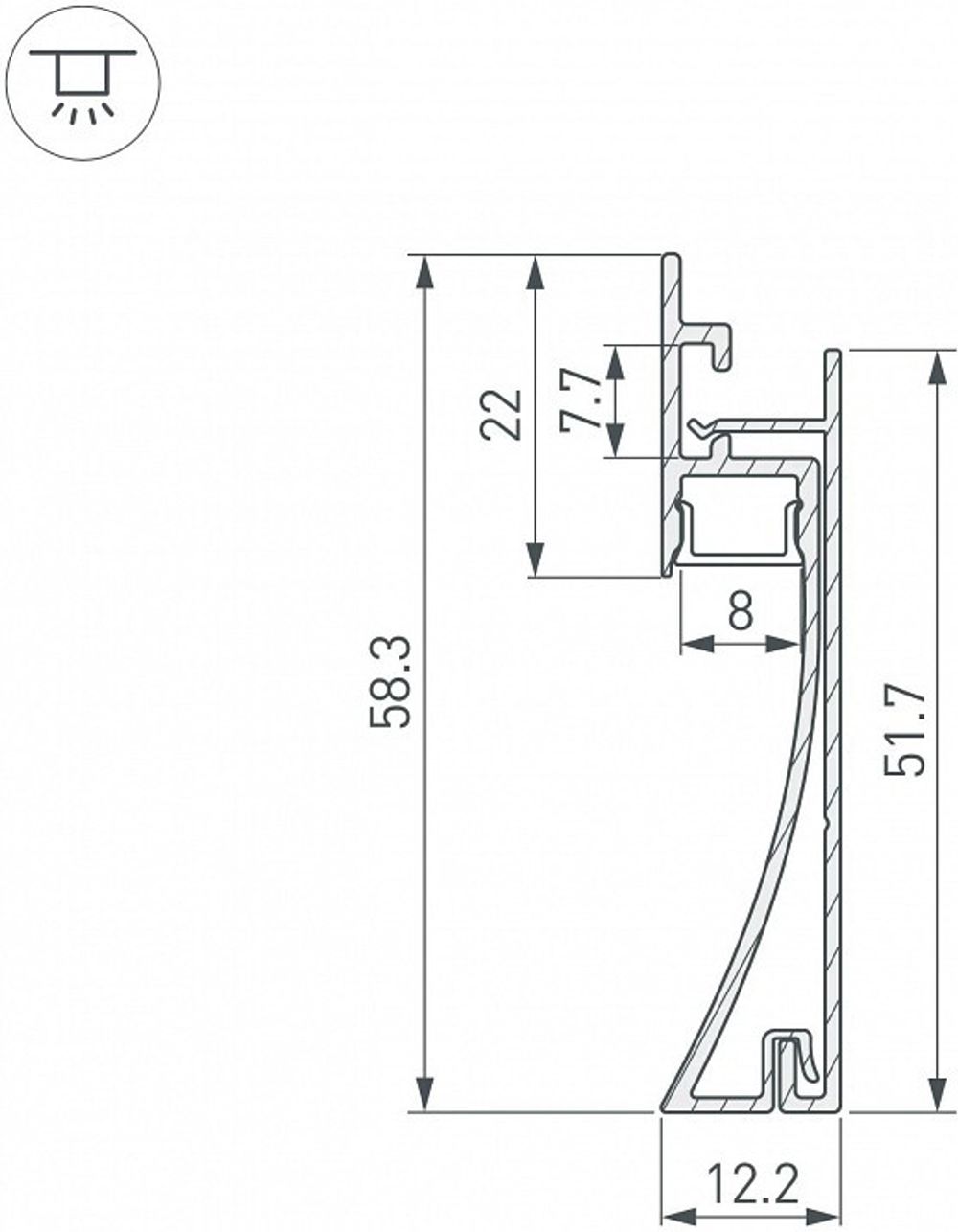 Профиль для плинтусов Arlight ARH-PLINTUS 046391