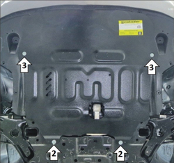 Защита картера двигателя, КПП (2 мм, сталь) для Kia KX3 2022- Motodor.71003