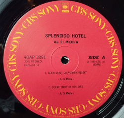 Винтажная виниловая пластинка LP Al Di Meola Splendido Hotel (Japan 1980) (No Obi) Splendido Sundance