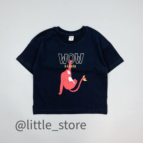 Футболка хлопковая "Обезьяны" черная