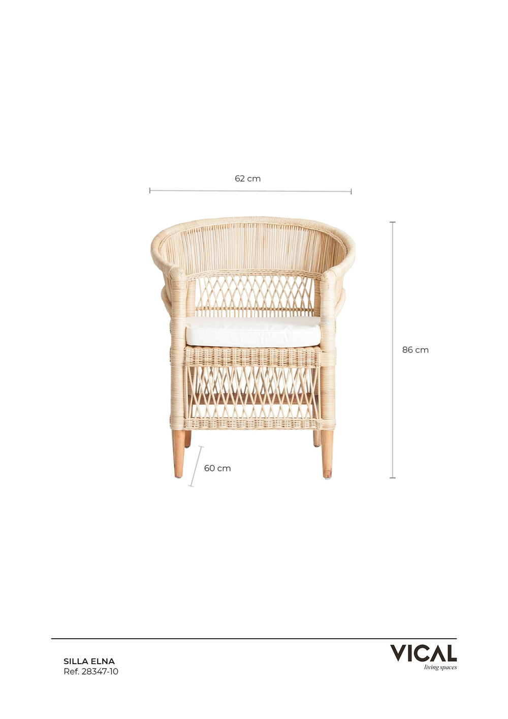 Кресло Elna натуральный цвет