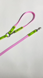 Перестежка для собак из Биотана, 15 мм, 5 м, розовый с зеленым