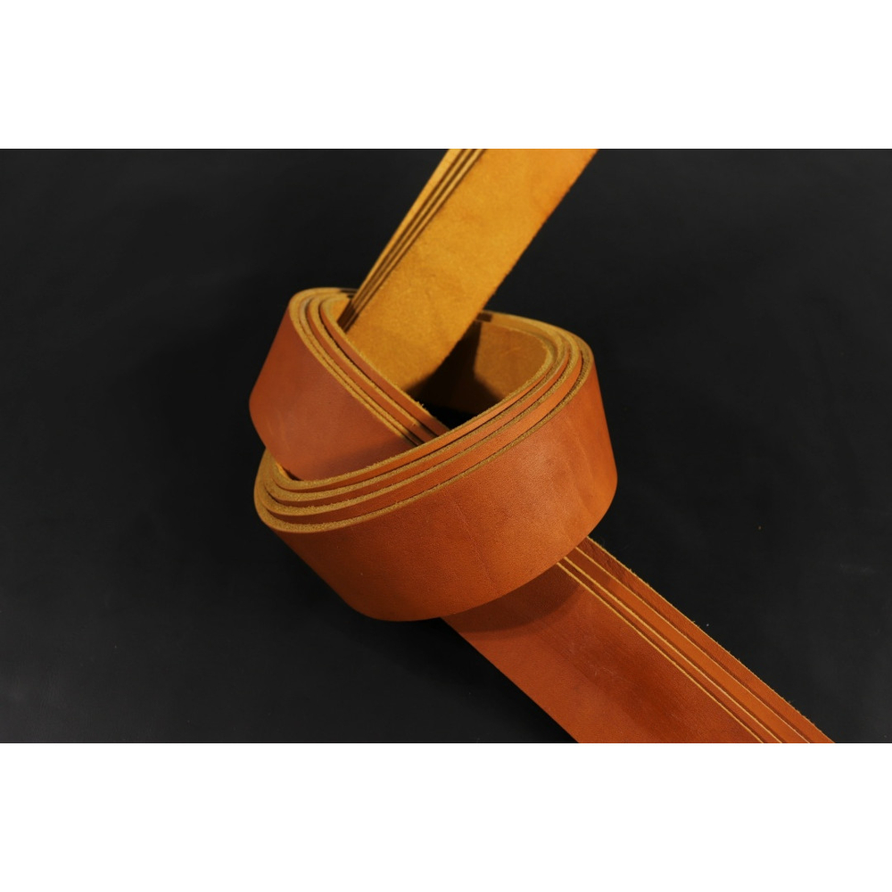 Ременная заготовка рыжая с жировой отделкой