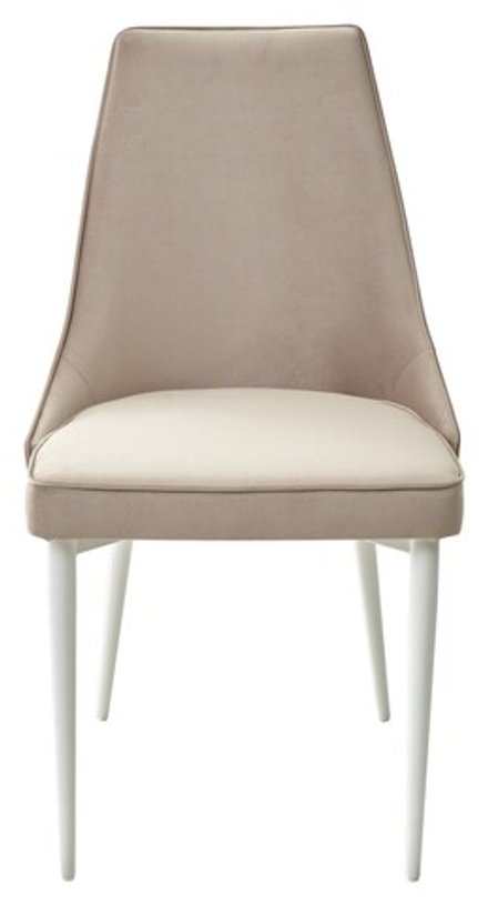 Стул М-City DISAUR Непал (Nepal-P) Латте 25, Велюр, Белый каркас