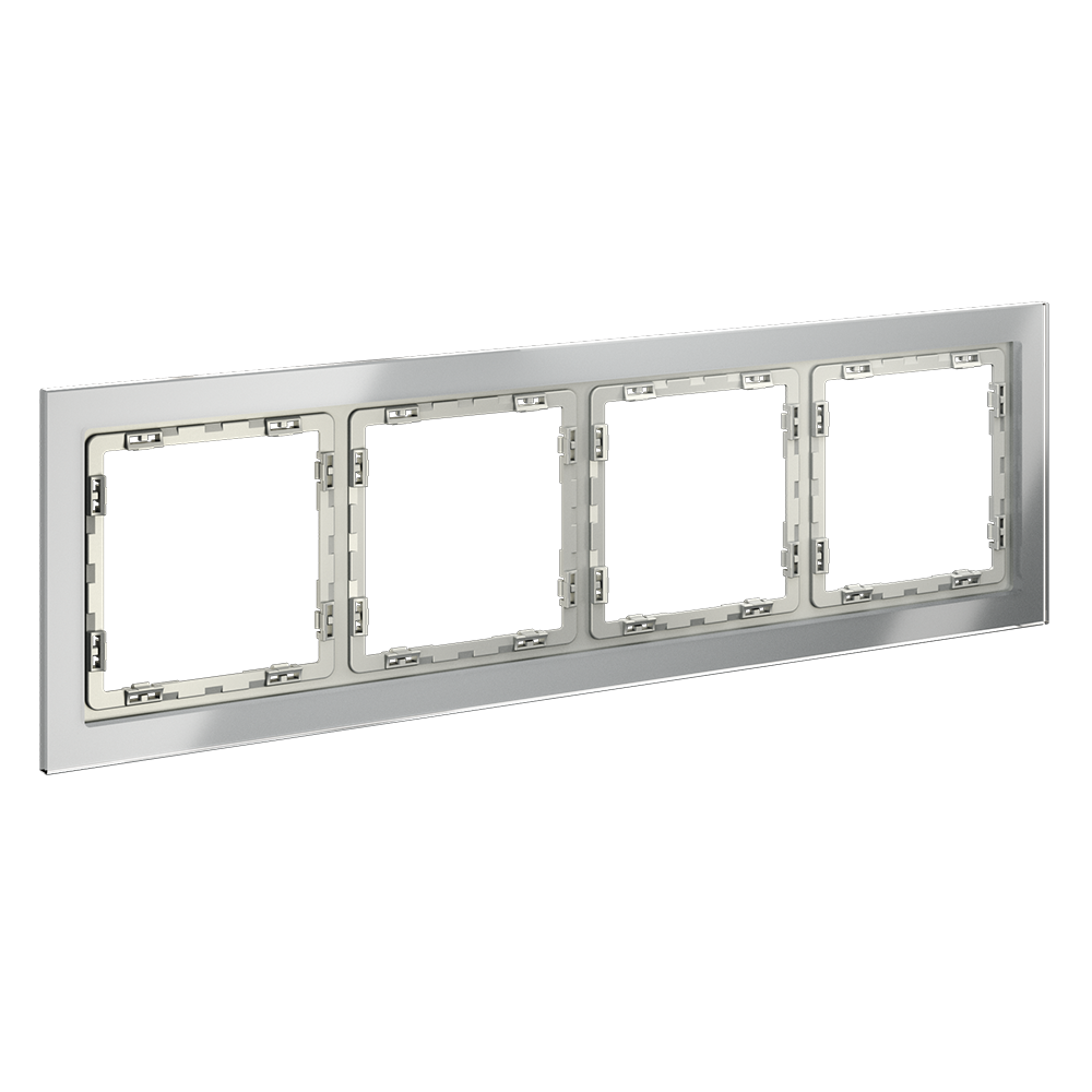 Рамка стеклянная на 4 поста, (сталь, стекло) Voltum S70 VLS110405