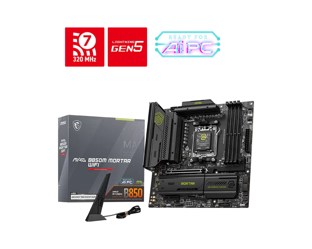 Материнская плата MSI MAG B850M MORTAR WIFI AM5 4xDDR5 4xSATA3 RAID 3xM.2 HDMI 2xType-C mATX