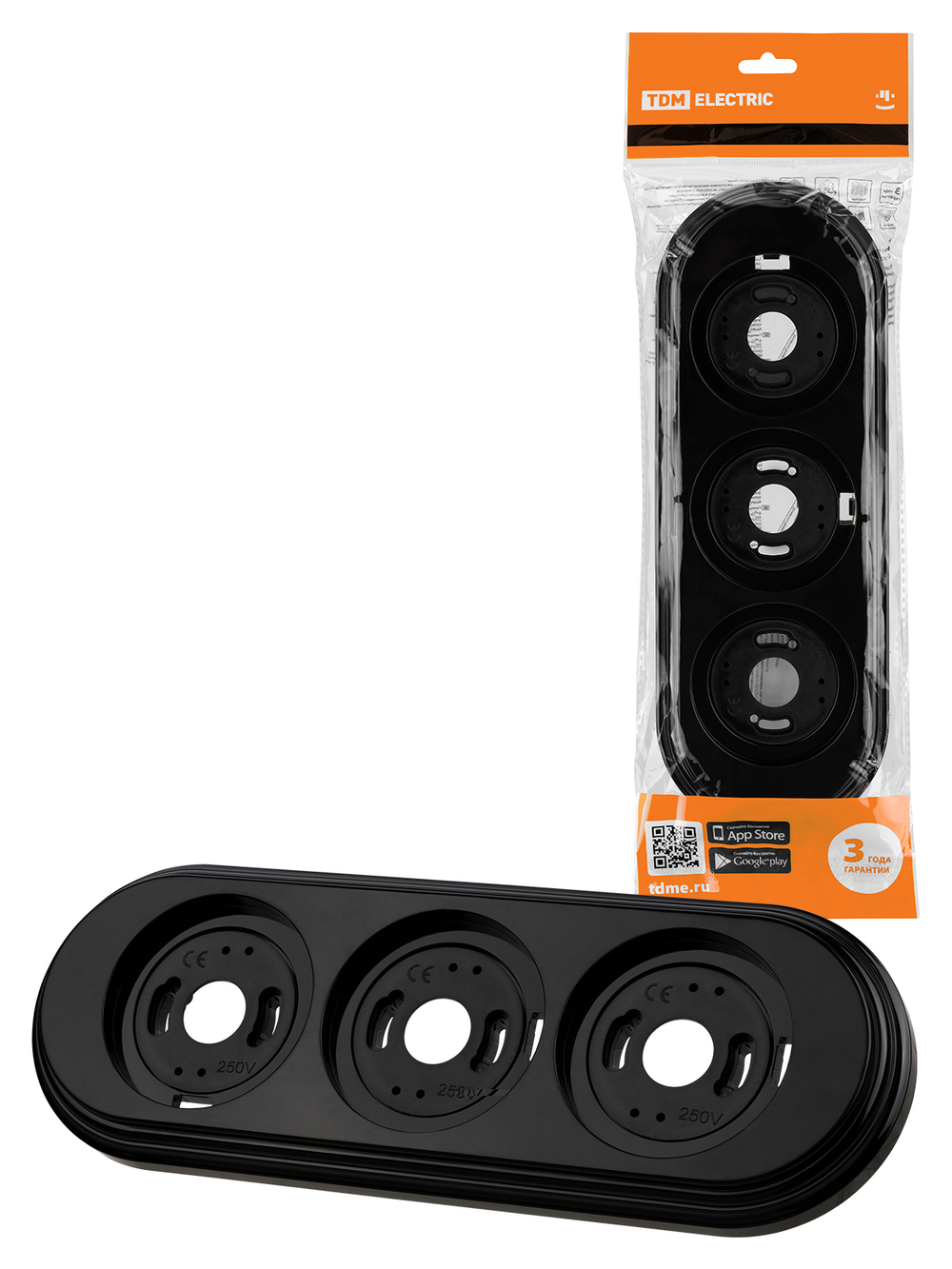 Рамка 3-ая Виви черная TDM