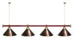 Лампа STARTBILLIARDS 4 пл. (плафоны зеленые,штанга зеленая,фурнитура золото)