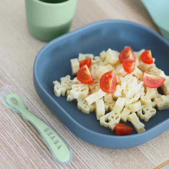 Тарелка из силикона Beaba Silicone Plate With Suction Cup Mineral Grey