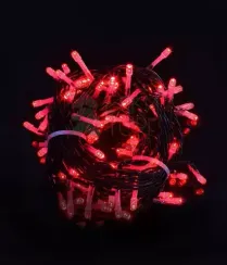 Комплект мерцающих гирлянд на деревья 60 м., 3 луча по 20 м, 24V, 600 красных LED ламп, черный ПВХ, LTC (KDD600BLW-11-1R)