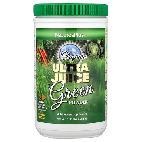 NaturesPlus, Органический зеленый порошок Ultra Juice, 600 г (1,32 фунта)