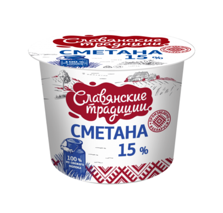 Сметана "Славянские традиции" 15,0%, 380 г