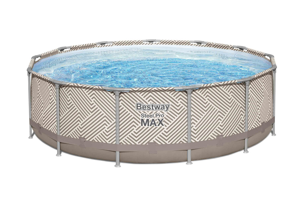 Каркасный бассейн Bestway Steel Pro MAX 396х107 см + фильтр-насос 2006 л/ч, лестница, тент, навес от солнца (561FY BW)