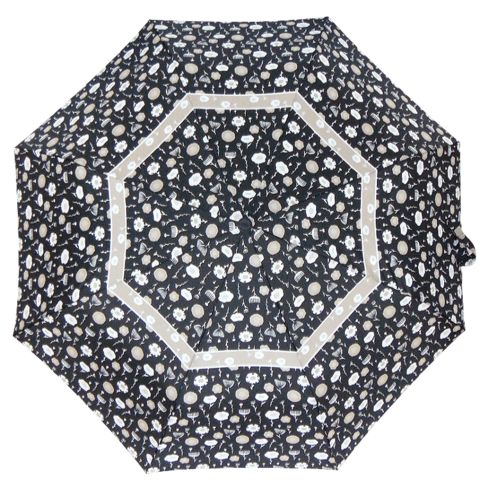 Купить черный женский зонтик с травяным принтом, Италия