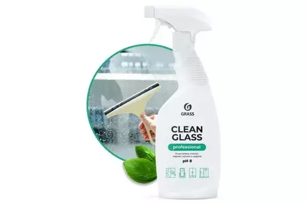 GRASS CLEAN GLASS СУПЕР БЛЕСК для мытья стёкол,окон,пластика и зеркал 600мл*12 спрей