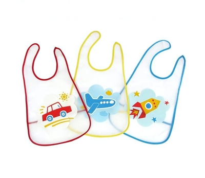 Слюнявчик клеёнчатый, на липучке с карманом,6+