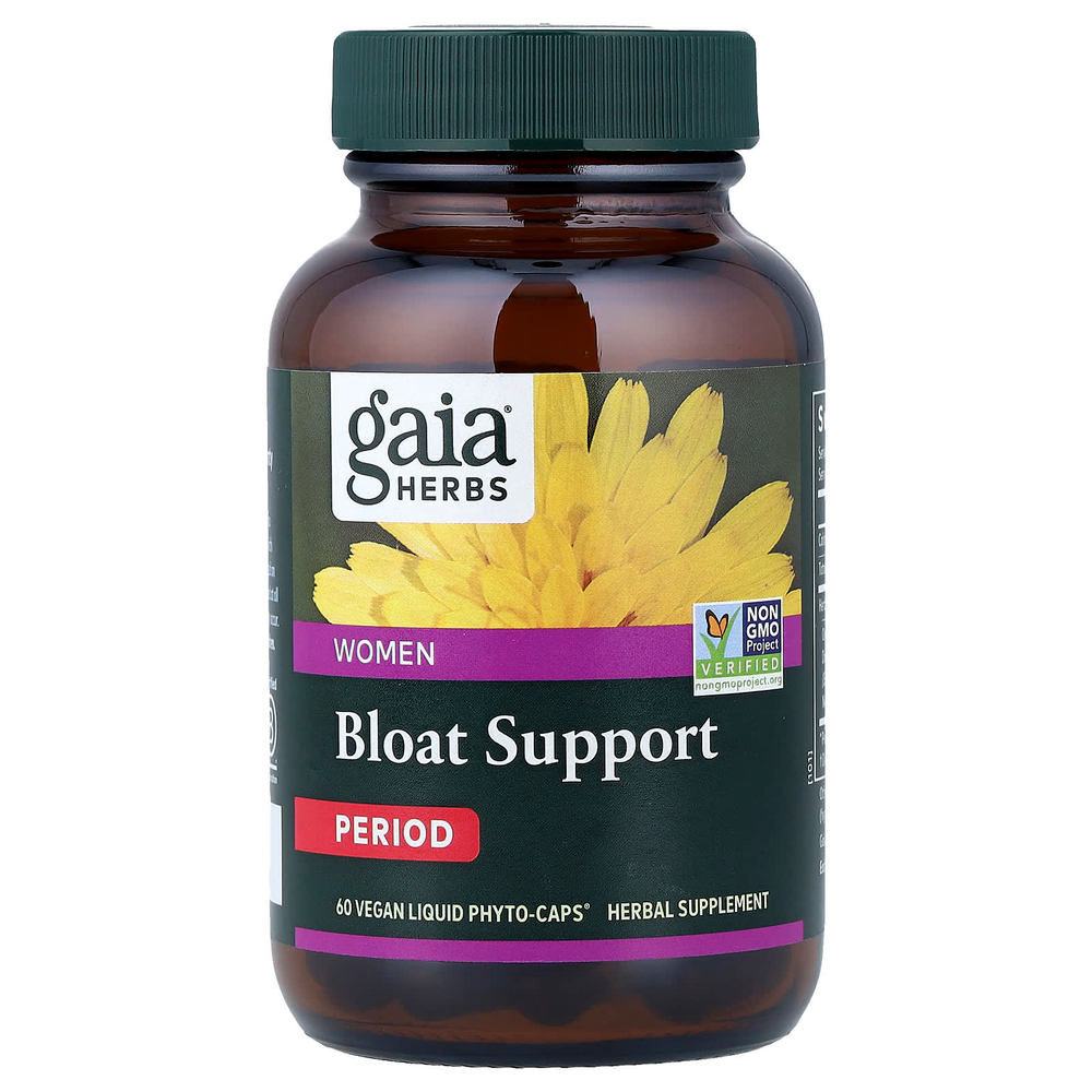 Gaia Herbs, добавка для поддержки вздутия живота для женщин, 60 веганских капсул Liquid Phyto-Caps®