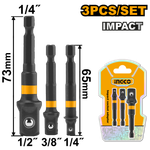 Набор адаптеров 1/4 " для торцевых головок  INGCO AMN365A01 1/4" 3/8" 1/2" 3 шт.