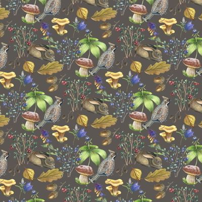 Паттерн с зайчиком на коричневом