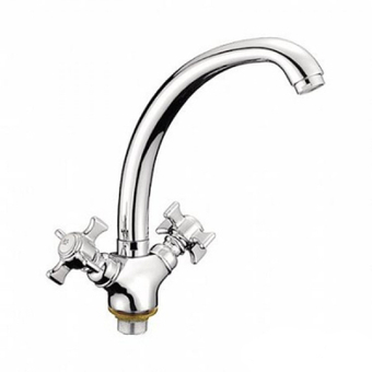 Смеситель для кухни 1/2 кер L5911 Ledeme БАБОЧКА на гайке, тол.гусак, силумин